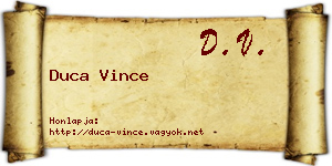 Duca Vince névjegykártya